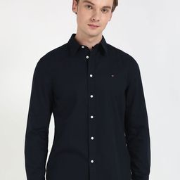 Tommy Hilfiger Men Slim Fit Spread Collar Solid Cotton Casual Shirt-picture-26