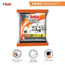 Gala Rectangular Shape Black Color Super Scrub for Counter Top Cleaning, 149221 (Pack of 384) image 2
