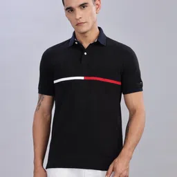 Tommy Hilfiger Men Striped Polo Collar Cotton Regular Fit T-shirt-picture-51