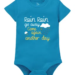 Zeezeezoo Half Sleeves Monsoon Theme Typography Printed  Onesie - Blue-picture-12