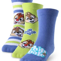 Cute Walk by Babyhug Disney Ankle Length Anti-Bacterial Chip N Dale Graphics Socks Pack of 3 - Multicolour-picture-20