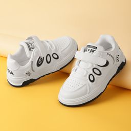 TRUFFLE COLLECTION Geometric Designed Sneakers With Velcro Closure - Black & White-picture-35