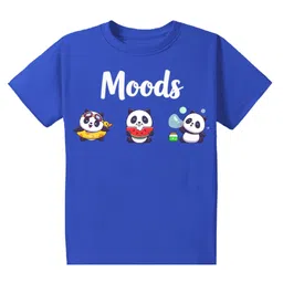 KAVEE Pure Cotton Half Sleeves Panda Printed Bio Washed Tee - Royal Blue-picture-15