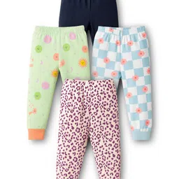 Kidi Wav Pack Of 4 Leopard & Space Theme Printed Pajamas - Multi Colour-picture-27