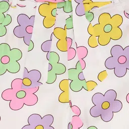 Pantaloons Junior Rayon Floral Printed Palazzo - White image 3