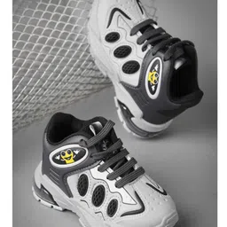 KATS Cartoon Face Detailed Anti Skid Lace Up Casual Shoes - Grey image 3