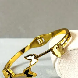 LA FILLE D'OR Gold-Plated Butterfly Enamelled Bangle-Style Bracelet-picture-41