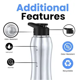 Speedex Steel & Maroon 6 Pieces Stainless Steel Water Bottles-1000 ml Each image 2