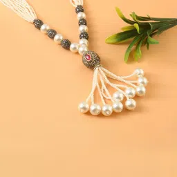 Jewar Mandi Silver-Plated Beaded Layered Jewellery Set image 2