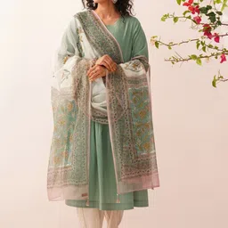 JAYPORE Floral Printed Cotton Dupatta-picture-16