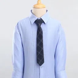 Robo Fry Full Sleeves Checkered Party Suits with Tie - Blue image 5