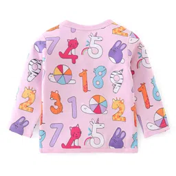 Babyhug 100% Cotton Full Sleeves Front Open Vest Numbers Printed Pack of 3 - Pink & Purple image 5