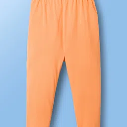 Doodle Poodle 100% Cotton Single Jersey Knit Full Sleeves Frock With Leggings & Floral Print - White & Orange image 5