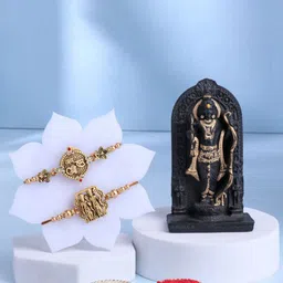 Floweraura 2-Pcs Rakhi With Idol & Roli Chawal Gift Set-picture-57