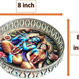 elitekitch Beautiful Heavy German DISH TRAY Floral Radha-Krishna Full - CDT1 Tray image 3