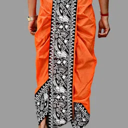 Krishiv Lifestyle Men Printed Silk Dhotis image 3