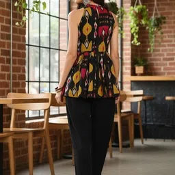 SZN Print Halter Neck Ethnic Cotton Top image 4