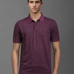 Louis Philippe Sport Men Floral Printed Polo Collar Slim Fit T-shirt-picture-36