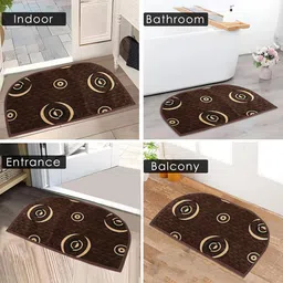 Kuber Industries Brown & Cream-Colored 2 Pieces Printed Cotton Anti-Slip Doormats image 2