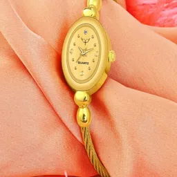 WHITE BIRD Women Brass Patterned Dial & Bracelet Style Straps Analogue Watch W.Kadu Full Gold-image-5
