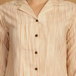 CORSICA Printed Cotton Collared Neck Three Fourth Sleeves Shirt With Trouser Co-Ords image 2