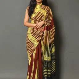 Pinkcity Trade World Yellow Pure Cotton Ikat Sarees-picture-33