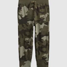 GAP Boys Camouflage Printed Relaxed Fit Mid-Rise Organic Cotton Jogger Track Pant-image-1