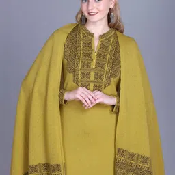 MONTREX Women Ethnic Motifs Embroidered Thread Work Kurta with Pyjamas & With Dupatta image 2