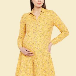 Hypernation Floral Print Maternity Shirt Dress-picture-24