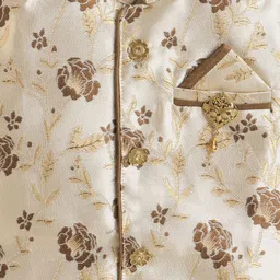 Sangria Boys Woven Design Mandarin Collar Straight Kurta & Dhoti Pants Sets image 3