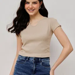 Espresso Cotton Crop Top image 3