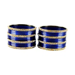 Vidhya Kangan Set Of 32 Gold-Plated Stone-Studded Bangles image 4