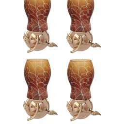Somil Premium Designer Glass Wall / Night Lamp Elegant & Stylish Dcor Accent for Modern Interiors, color- Brown, White, Size:- 22.5 X 20.5 X 32 CM-image-54