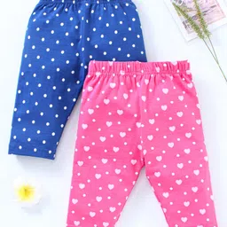 Babyhug Three Fourth Leggings Pack of 2 - Blue Pink-picture-17