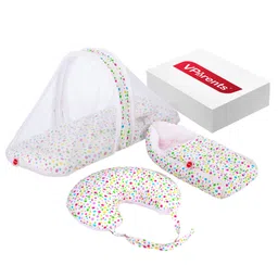 Vparents Bluebell Baby Feeding Pillow Bedding Set With Mosquito Net And Sleeping Bag Combo - Pink-picture-24
