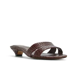 ALDO Leather Textured Kitten Sandals with Laser Cuts-picture-31