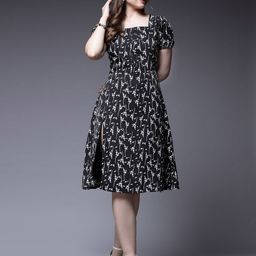 BEING NAUGHTY Women Printed Puff Sleeve A-Line Dress-picture-39
