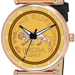 Gopal Shopcart Unisex Dial & Leather Straps Analogue Watch C34MRG-GOLD-RS-Black-Chikani_SH image 3