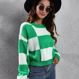 Mast & Harbour Women Checked Pullover-picture-17