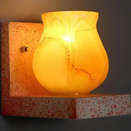SOMIL Yellow Glass Cylinder Printed Wall Lamps-image-17