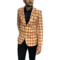 GARGIAN Master Cut Men Polyester Regular Fit Checked Single-Breasted Blazer-picture-20
