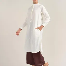 Saltpetre Mandarin Collar Organic Cotton Pleated Tunic With Trousers Co-Ords image 2