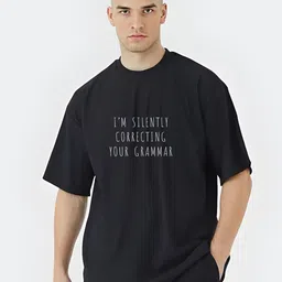 Stitchmeashirt Men Oversized Typography Printed Drop-Shoulder Sleeves Cotton T-shirt-image-52
