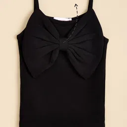 Hopscotch Girls Black Solid Slim Fit Strap T-shirt-picture-21