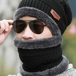 FLEXCYCAP Men Woollen Beanie & Neck Warmer-image-57