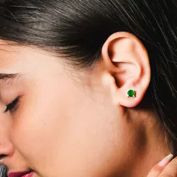 INARI SHINES 925 Sterling Silver Stone Studded Circular Studs image 3