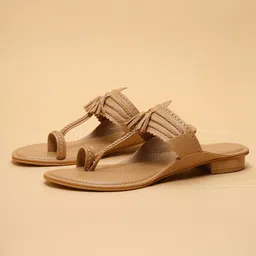 ERIDANI Textured Block Sandals with Tassels-picture-13