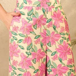 IMANA Printed V-Neck Top With Trousers Co-Ords image 4