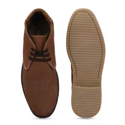 CARLO ROMANO Men Striped Leather Mid-Top Boots image 3