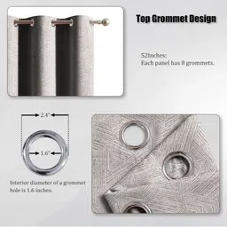 Nefertiti Home Brown & White 2 Pieces Abstract Printed Black Out Door Curtains image 3